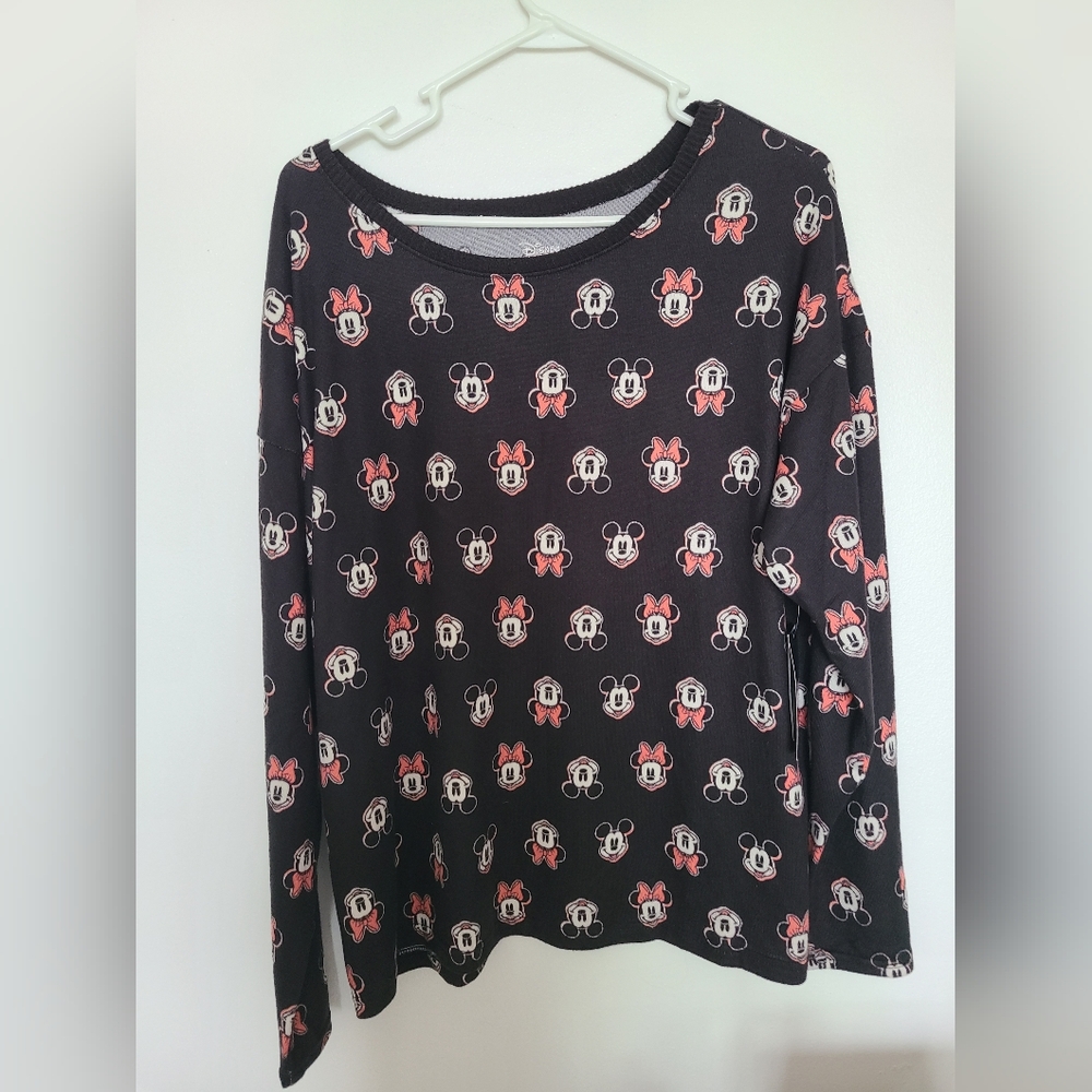 Disney Mickey Mouse Print Pajama Top Womens Size XL NWT